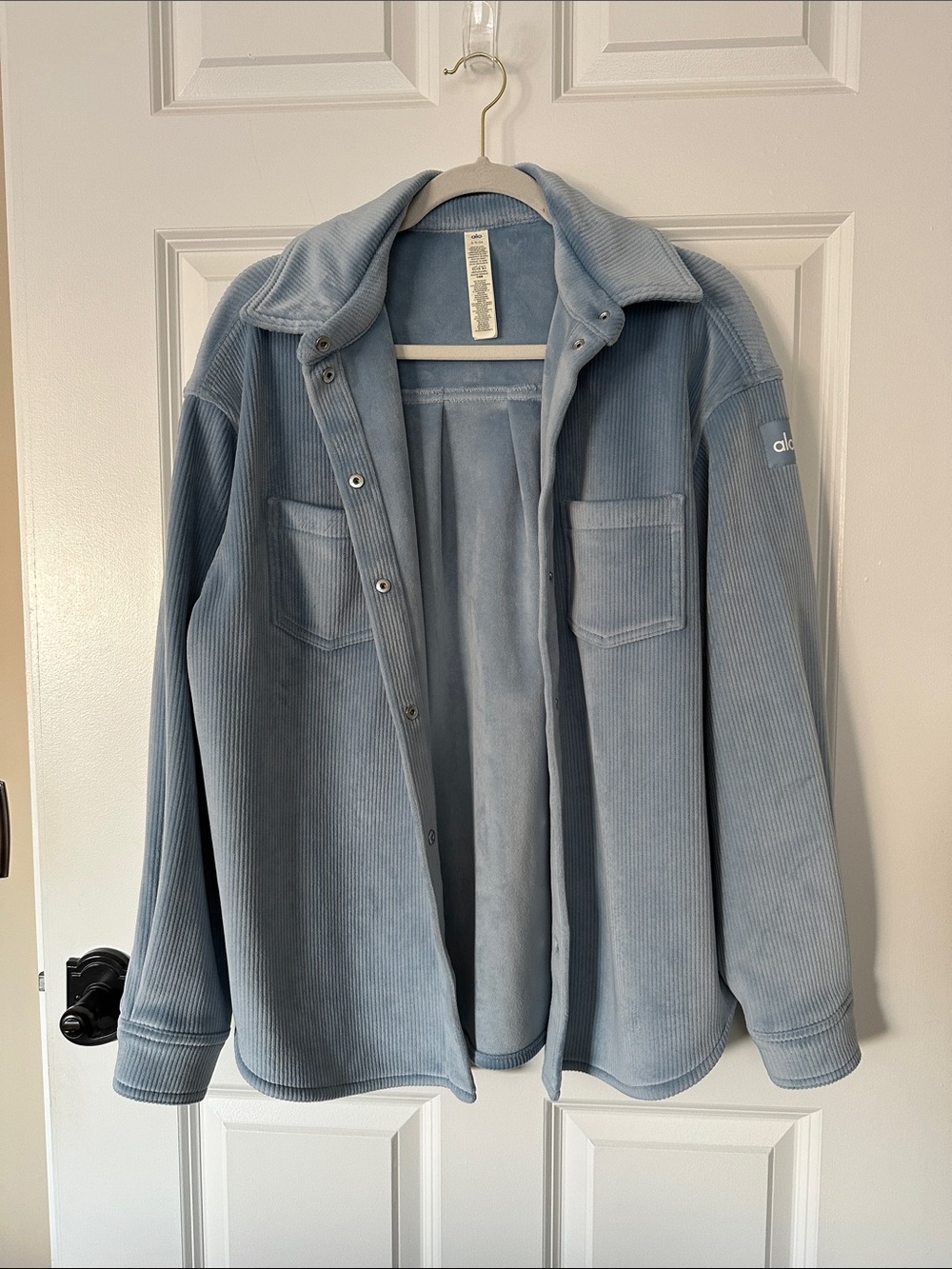ALO Yoga Light Blue Corduroy Shacket